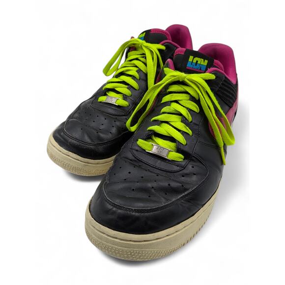 NIKE Air Force 1 Low London Shoes Sneakers Men\'s Black Fireberry 2012 - Size 12